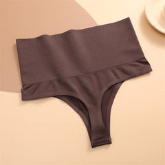 A collection of high waist butt lifter thongs in beige, brown, black, and other colors 