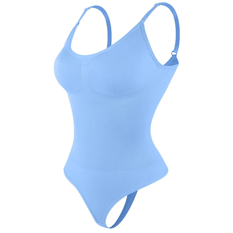 shapewear bodysuits in Blue on white background 