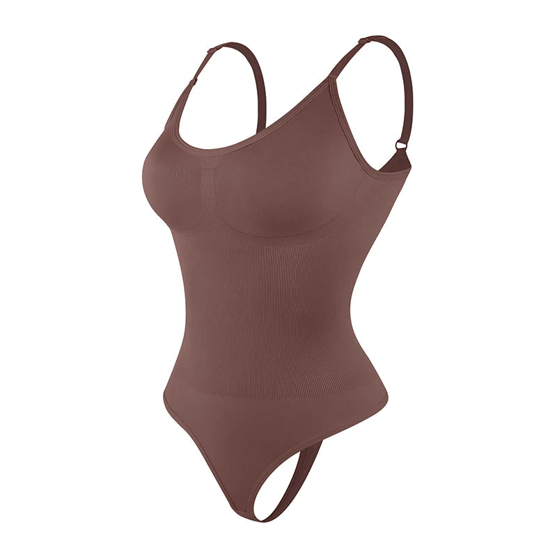 shapewear bodysuits in Brown on white background 