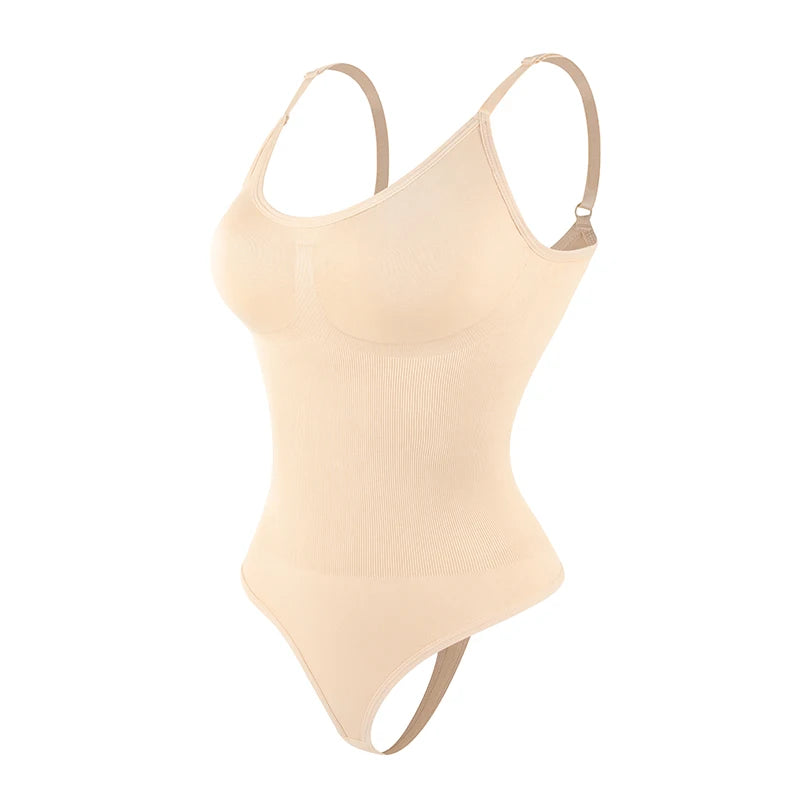 shapewear bodysuits in skin colour on white background 